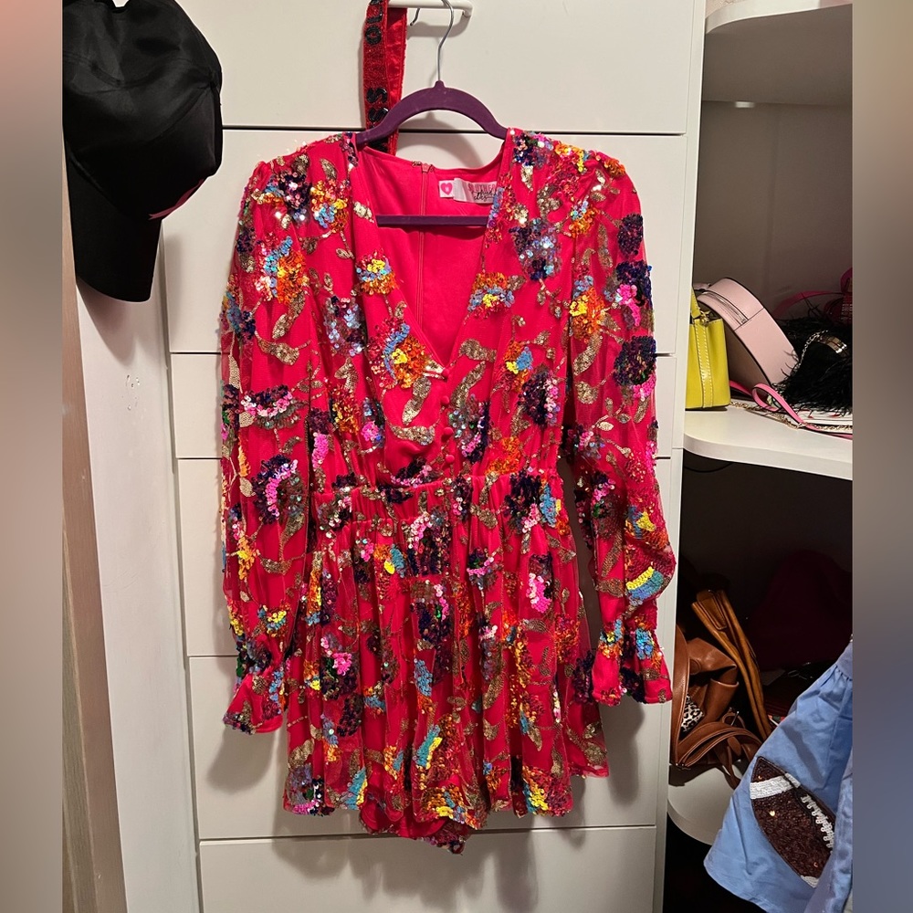 Medium sized romper. Sequins throughout . Perfect for Christmas!